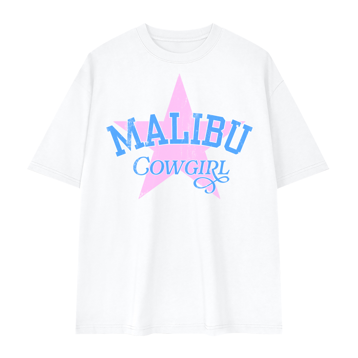 Malibu Cowgirl Streetwear Oversized Drop Shoulder T-Shirt
