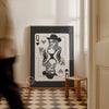Queen of Hearts Cowgirl Matte Paper Poster - Black
