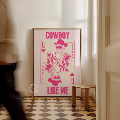 Taylor Cowboy Like Me, Queen Of Hearts Card Pink - Poster