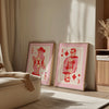 King and Queen of Hearts Couple's Bedroom Set of 2 Posters Bundle