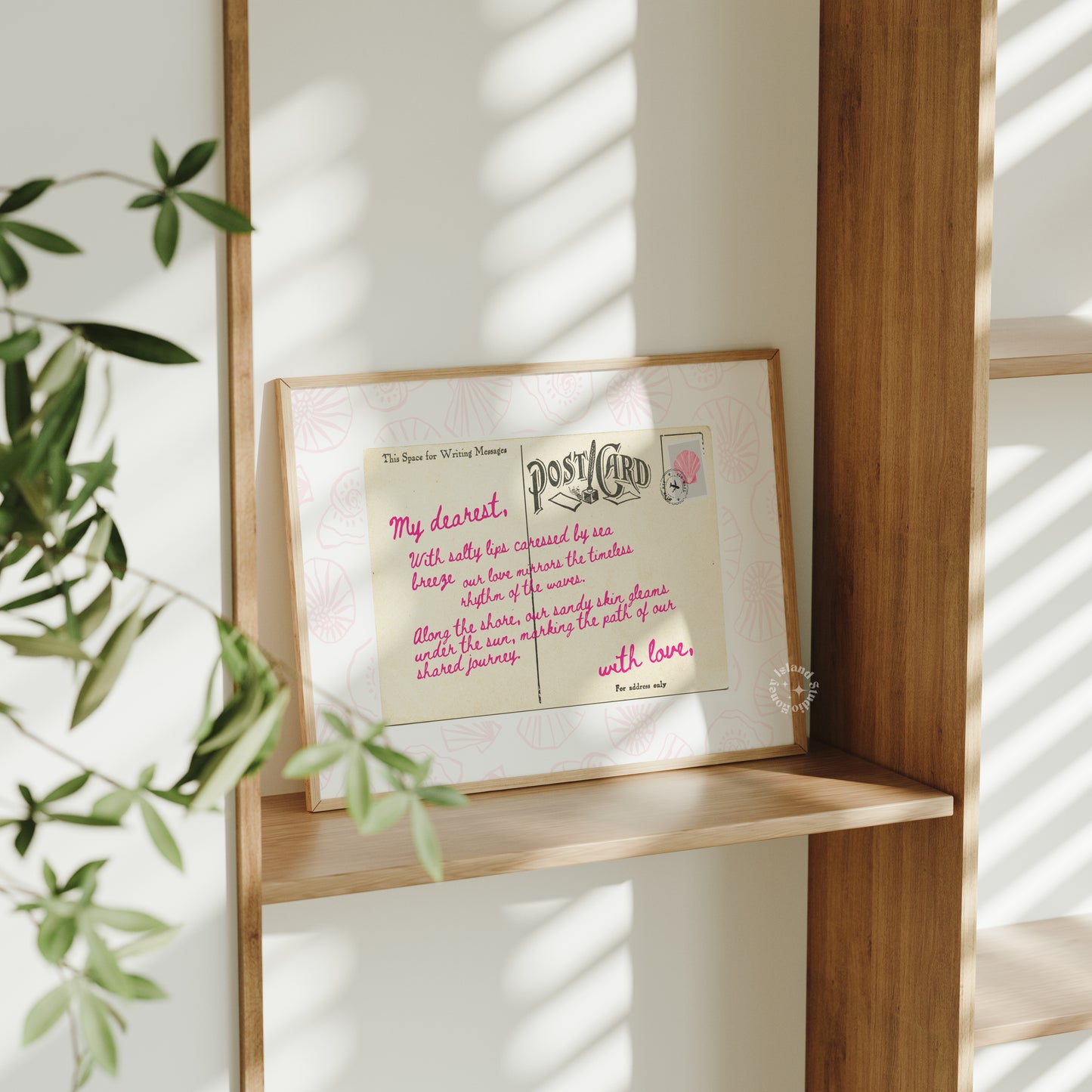 Postcard Coastal Love Letter Pink Poster