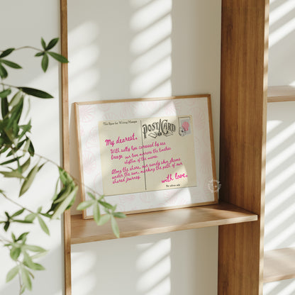 Postcard Coastal Love Letter Pink Poster