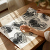 Trendy Disco Hearts Poster Black White