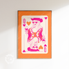 Cowgirl Queen of Hearts Cowgirl Pink/Orange Poster