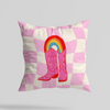 Rainbow Cowgirl Boots Throw Pillow