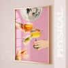 Retro Cheers bar cart decor pink disco ball