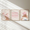 Set of 3 Cowgirl Prints - Light Pink - Digital