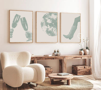 Set of 3 Unspoken Taylor Prints - Sage Green - Digital