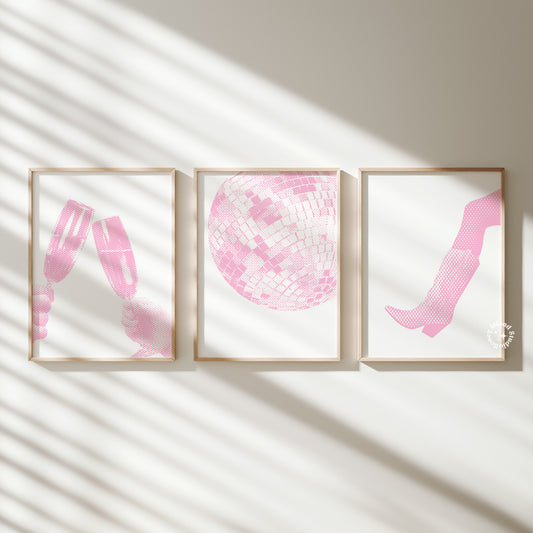 Set of 3 Unspoken Taylor Prints - Pink - Digital