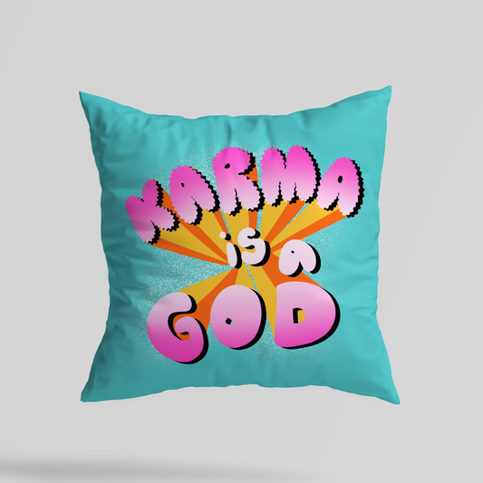 Karma is a God Throw Pillow