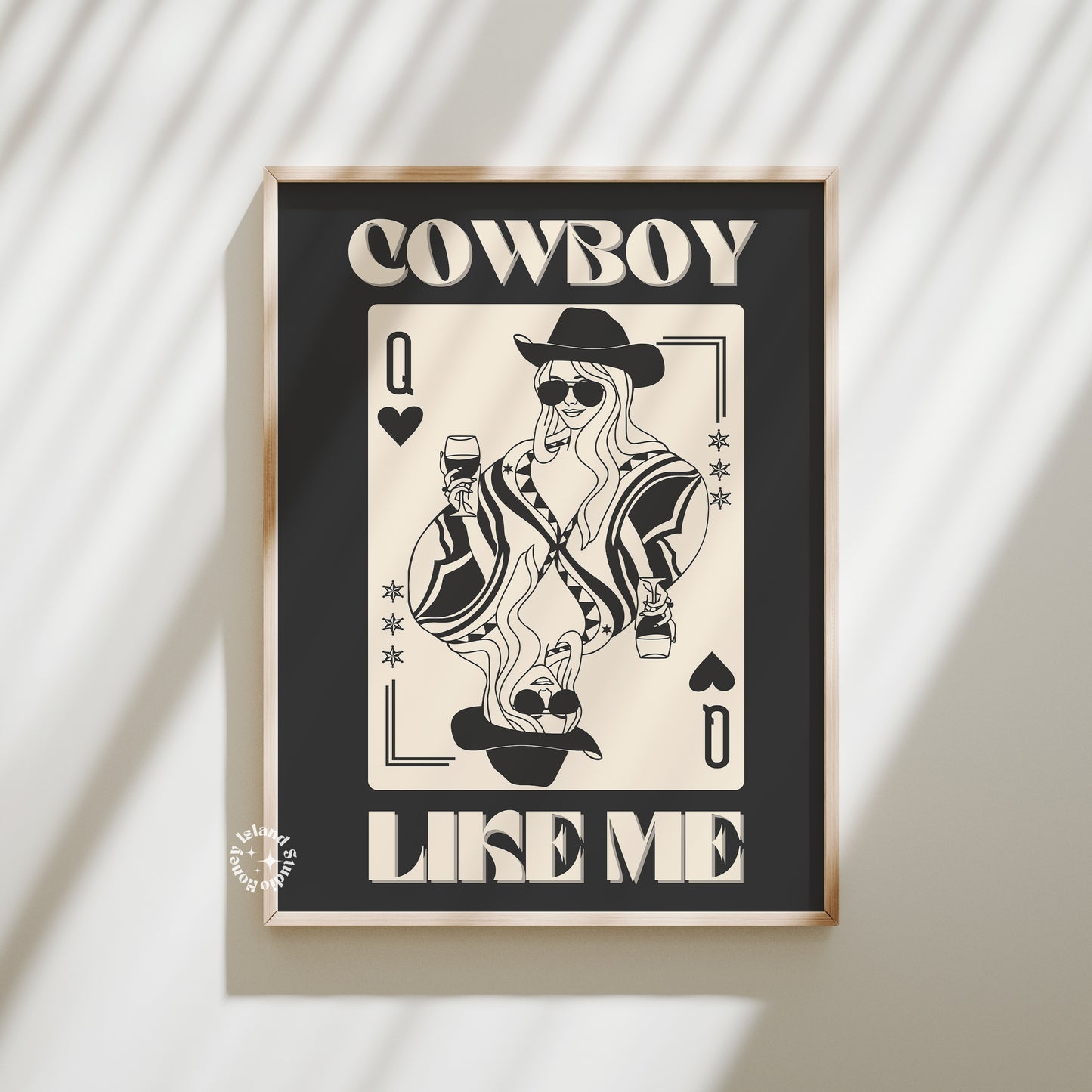 Cowboy Like Me Matte Paper Poster - Black