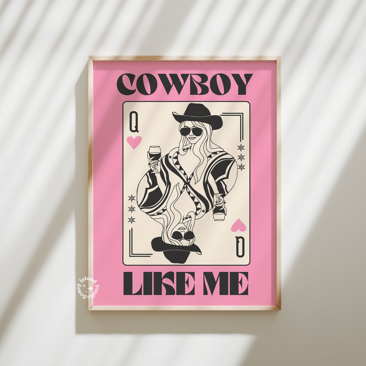 Cowboy Like Me Matte Paper Poster - Black/Pink