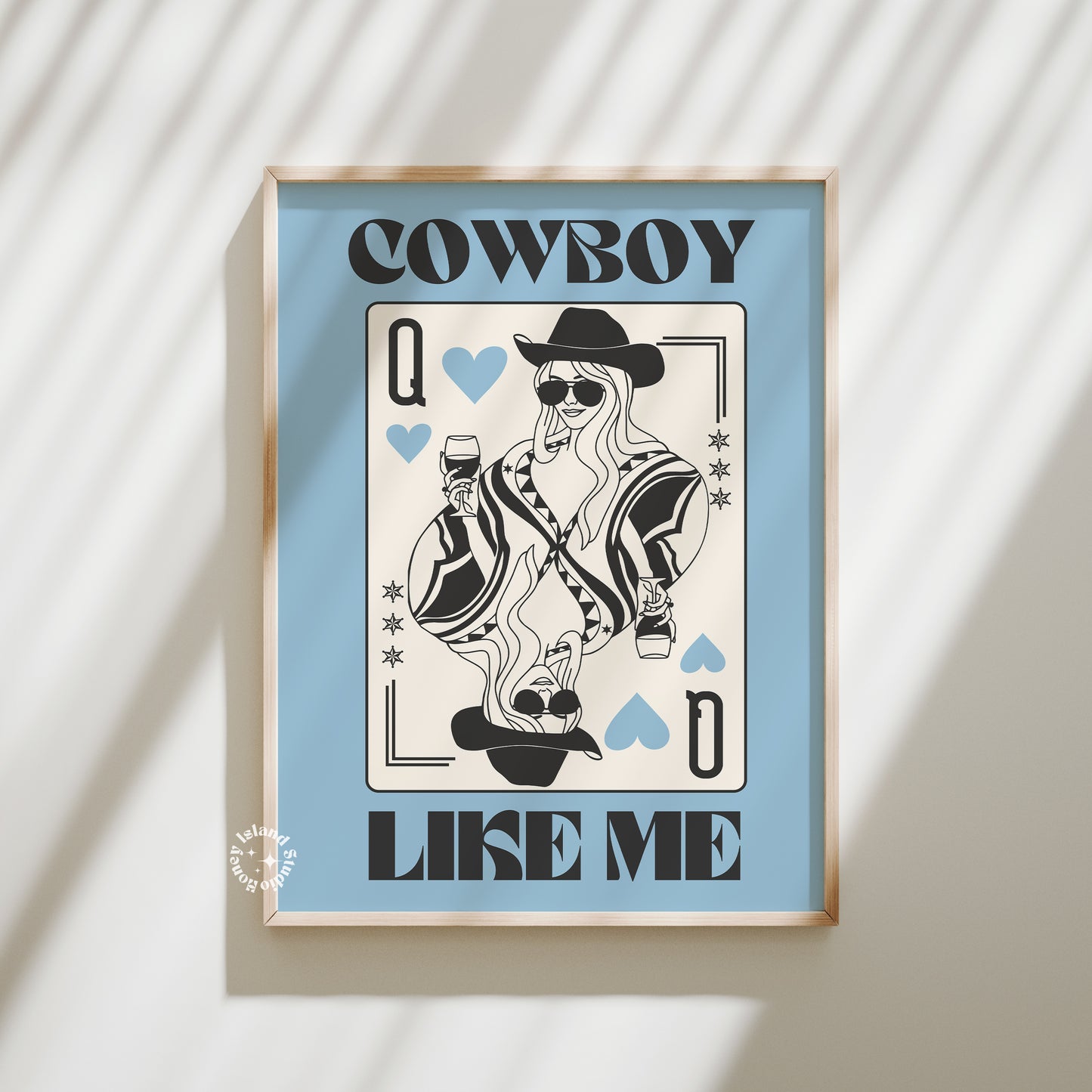 Cowboy Like Me Matte Paper Poster - Black/Blue