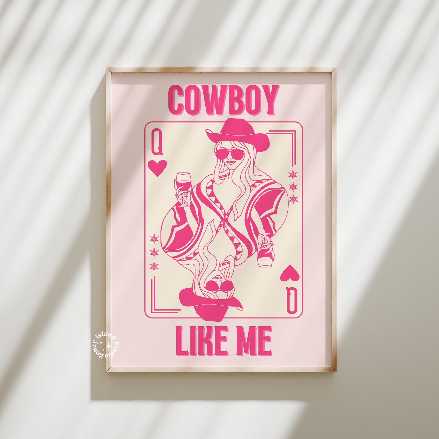 Taylor Cowboy Like Me, Queen Of Hearts Card Pink - Poster