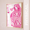 Queen of Hearts Champagne Poster - Pink