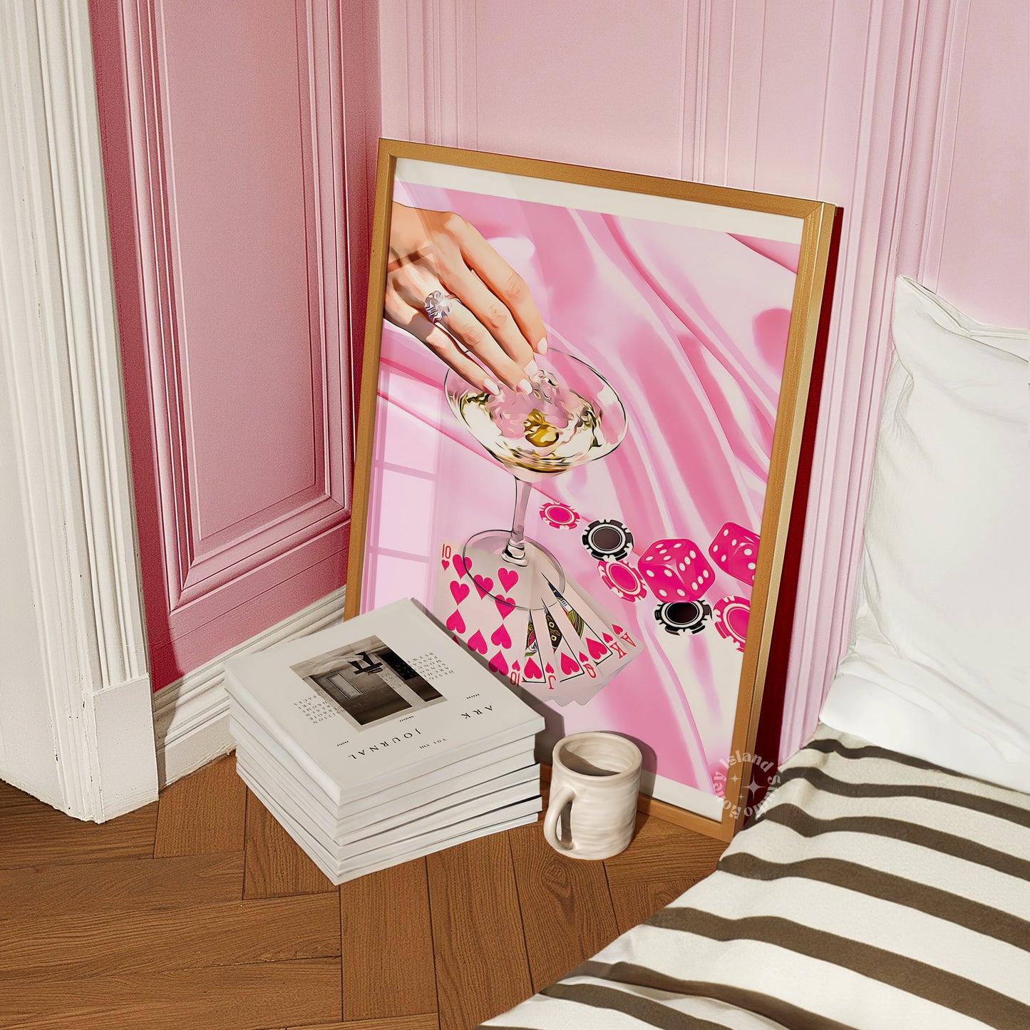 Retro Martini  Pink Poster