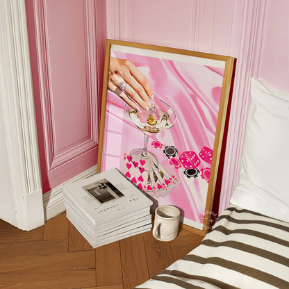 Retro Martini  Pink Poster