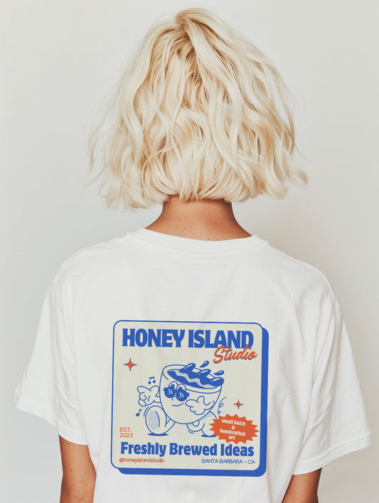 Retro Coffee Brewery T-shirt – Freshly Brewed Ideas - Honey Island Studio