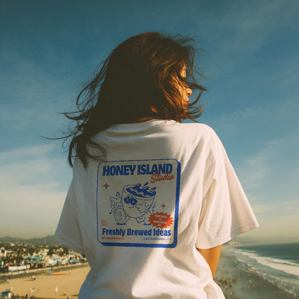 Retro Coffee Brewery T-shirt – Freshly Brewed Ideas - Honey Island Studio