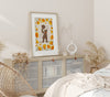 I Love California Bear Hug Print, Retro California Poppy, California Bear Illustration, California Poppies Printed Poster/