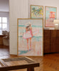 surfer cowgirl poster, coastal cowgirl wall art, western surf painting, boho beach decor, cowgirl aesthetic print, western beach art, rodeo surfer artwork, vintage cowgirl poster, coastal cowgirl aesthetic, western boho home decor, beach cowgirl painting, western waves artwork, retro surf print