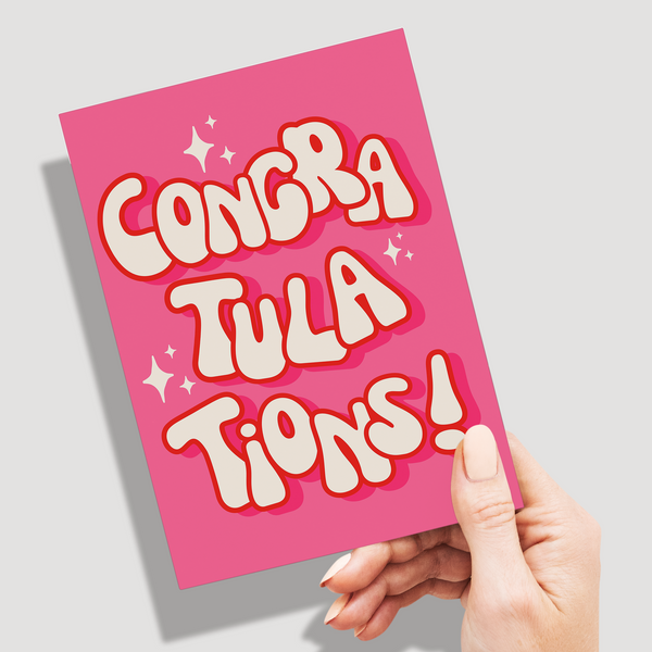 Congratulations Greeting Card Funky Pack of 10 Greeting Cards