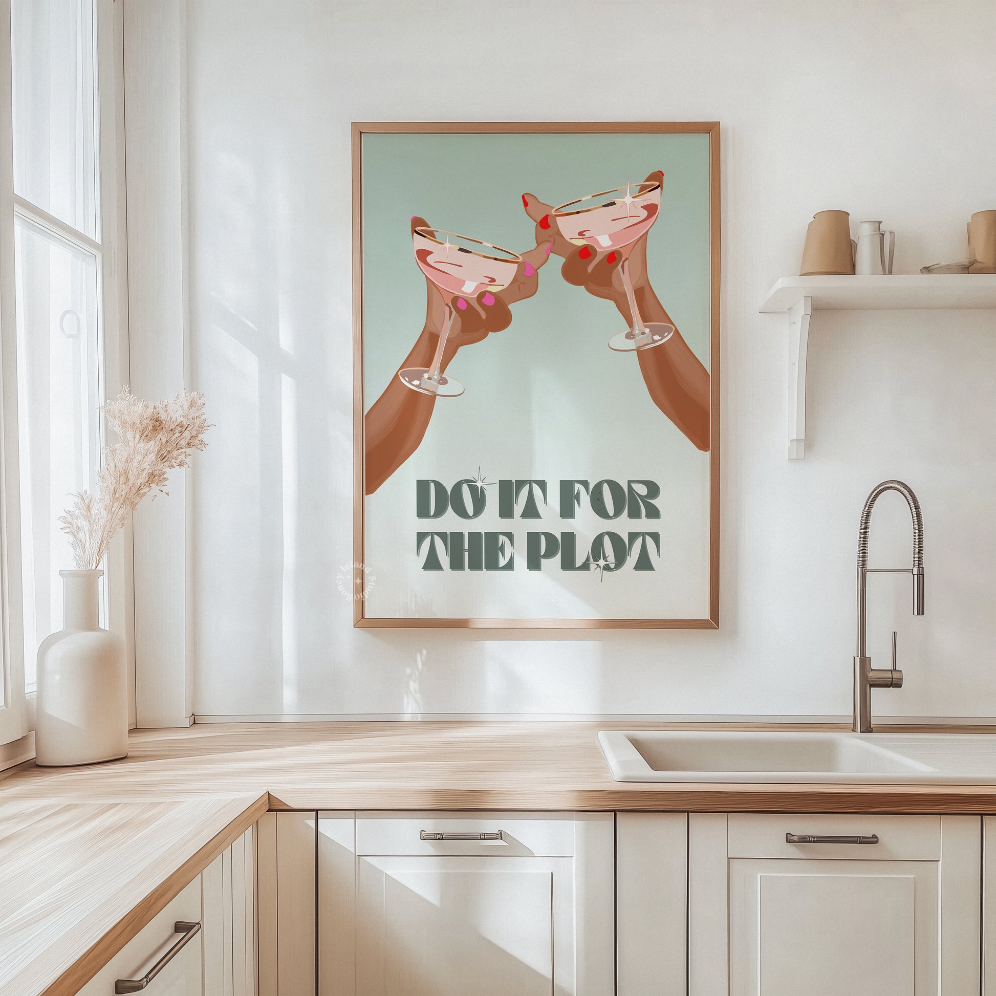 Do It For The Plot Print Sage Green Wall Art