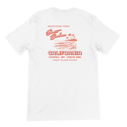 Greetings From Santa Barbara Premium T-shirt - Honey Island Studio