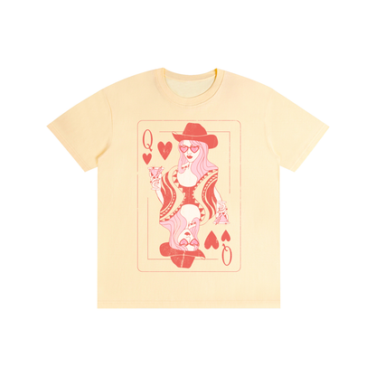 Queen of Hearts Cowgirl Martini Cotton Unisex T-Shirt