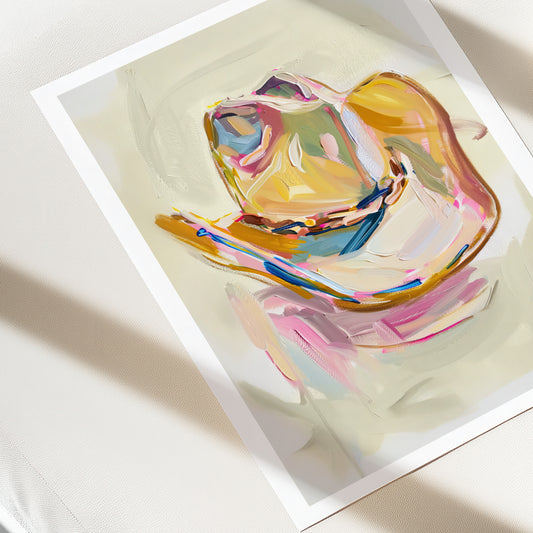 Colorful abstract painting on a white surface
