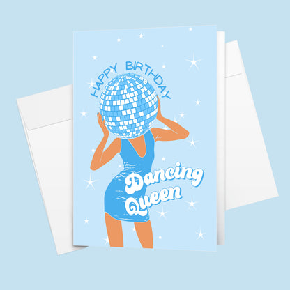 Mama Mia Dancing Queen Birthday Card, Pack of 10 Greeting Cards - Blue