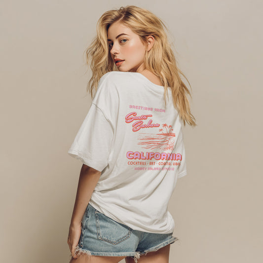Greetings From Santa Barbara Premium T-shirt - Honey Island Studio