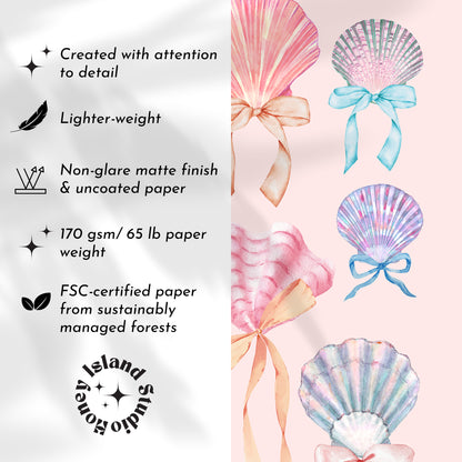 Elevate your space with a gentle wave of coastal elegance. Our Coquette Seashell Print Poster features a delicate pink design that effortlessly blends into any beach house, feminine dorm, or chic apartment decor. Perfect for lovers of the coastal coquette aesthetic, seashells, and soft ocean vibes.
