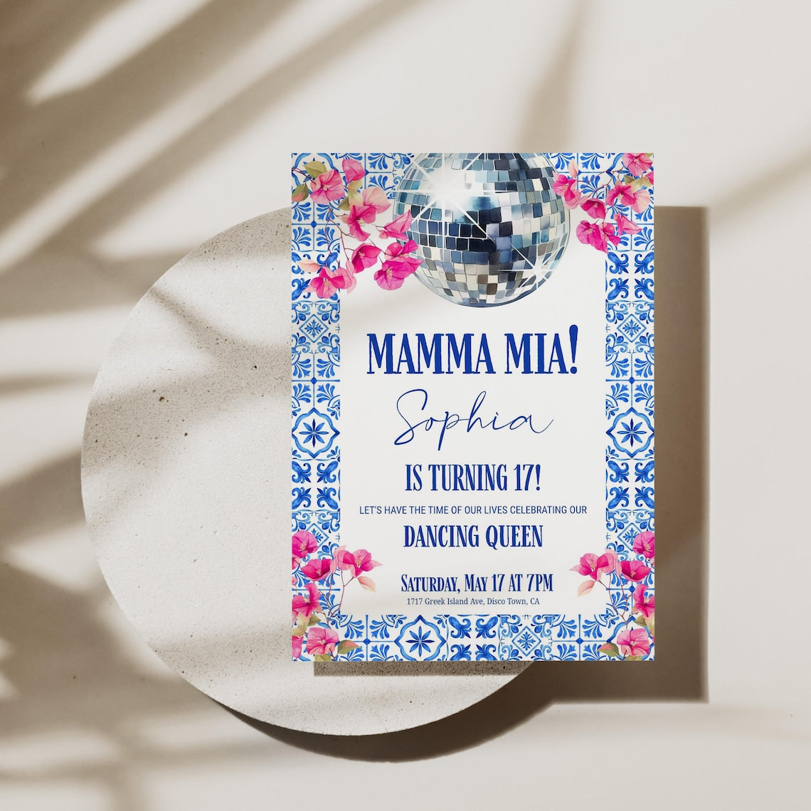 Mamma Mia Birthday Invite (Canva Template)