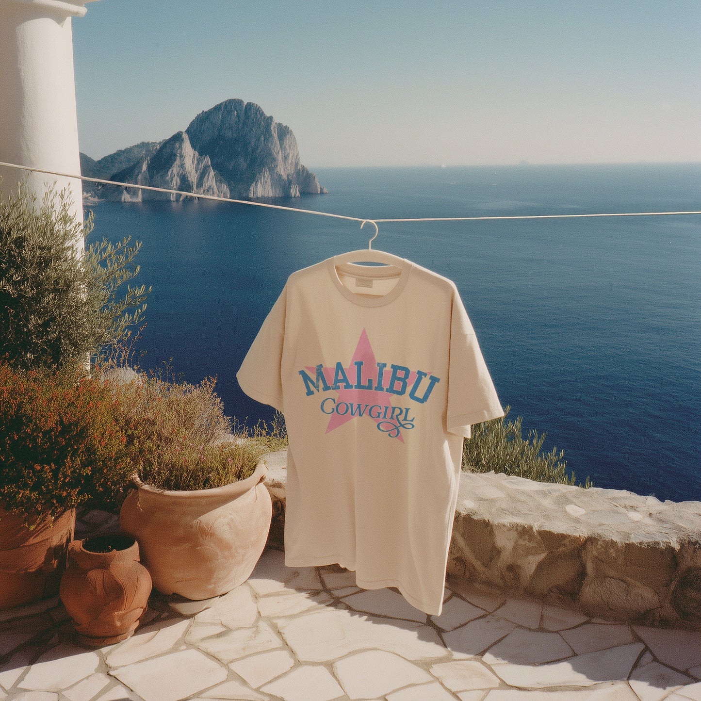 Malibu Cowgirl Streetwear Oversized Drop Shoulder T-Shirt