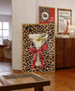 Martini Cocktail Glass with Bow Leopard Red Aesthetic Print