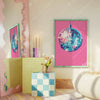 Disco Ball Poster - Pink/Blue