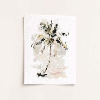 Abstract art print of palm trees on a white background