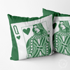 Queen Of Hearts Throw Pillow - Green/White
