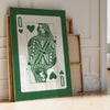 Queen of Hearts Champagne Poster - Green