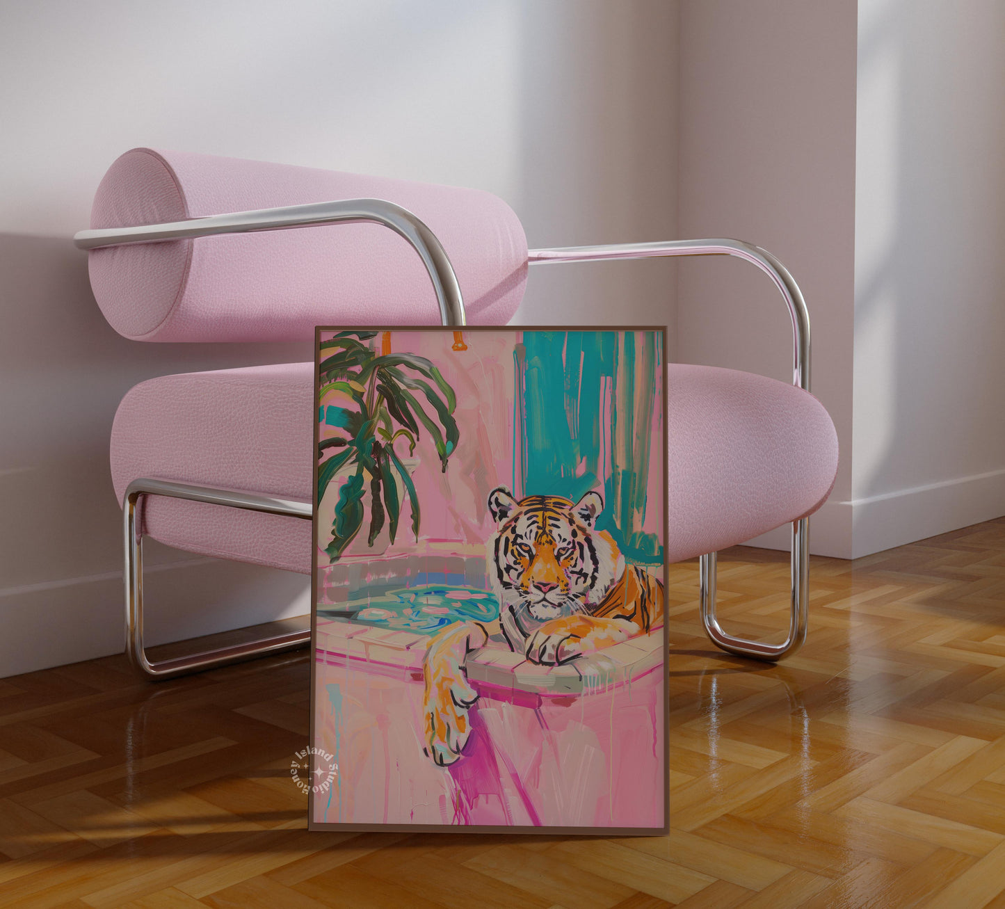 Tiger in Bathtub Bathroom Print