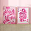 Queen Of hearts Champagne Poster Pink