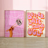 Disco Chopsticks + Better Late Than Ugly Set of 2 Pink Orange Bundle