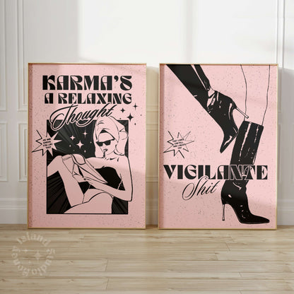 Karma + Vigilante Shit Pink Set of 2 Posters Bundle