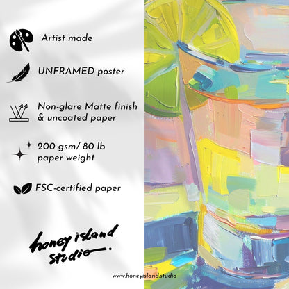 Tequila Art Print | Pastel Cocktail Wall Art