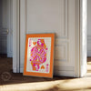 Queen Of hearts Champagne Poster Orange Pink