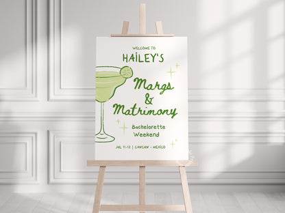 Margs & Matrimony Bacherolette Welcome Sign (Canva Template)