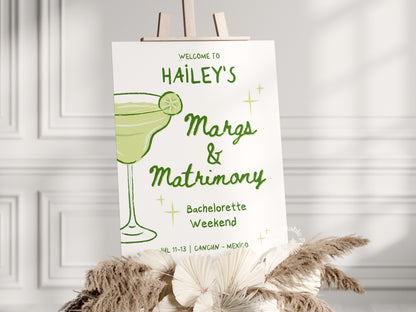 Margs & Matrimony Bacherolette Welcome Sign (Canva Template)